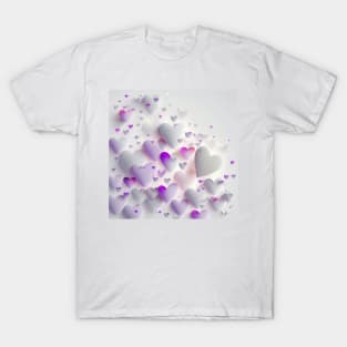 Beautiful lavender pink and white valentines day hearts - for the special someone! T-Shirt
